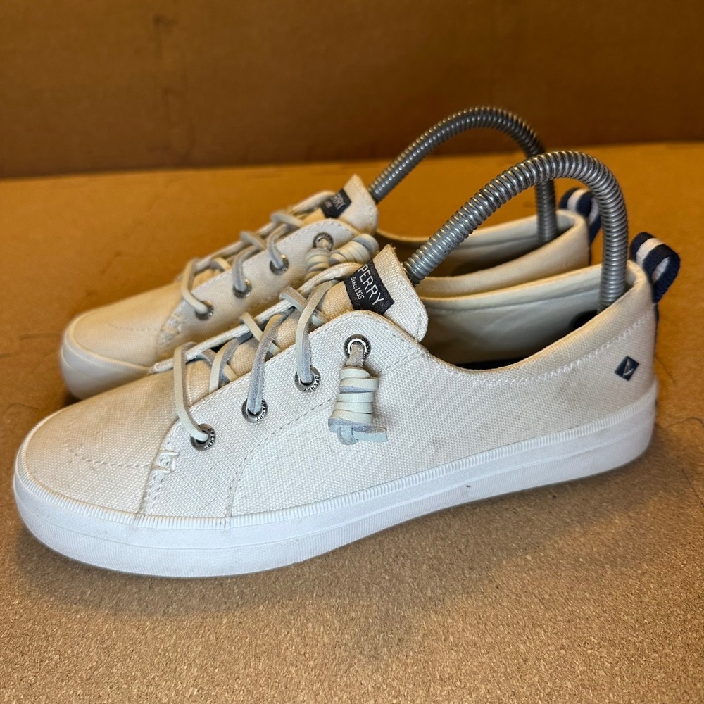 Sperry Top-Sider Crest Vibe Womens 7W White Canvas Sneakers STS99250 - Picture 3 of 10